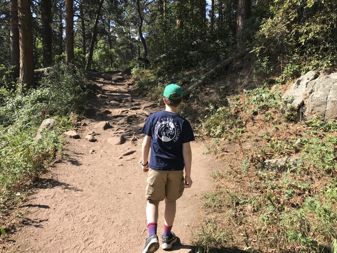 Heading up the Royal Arch trail