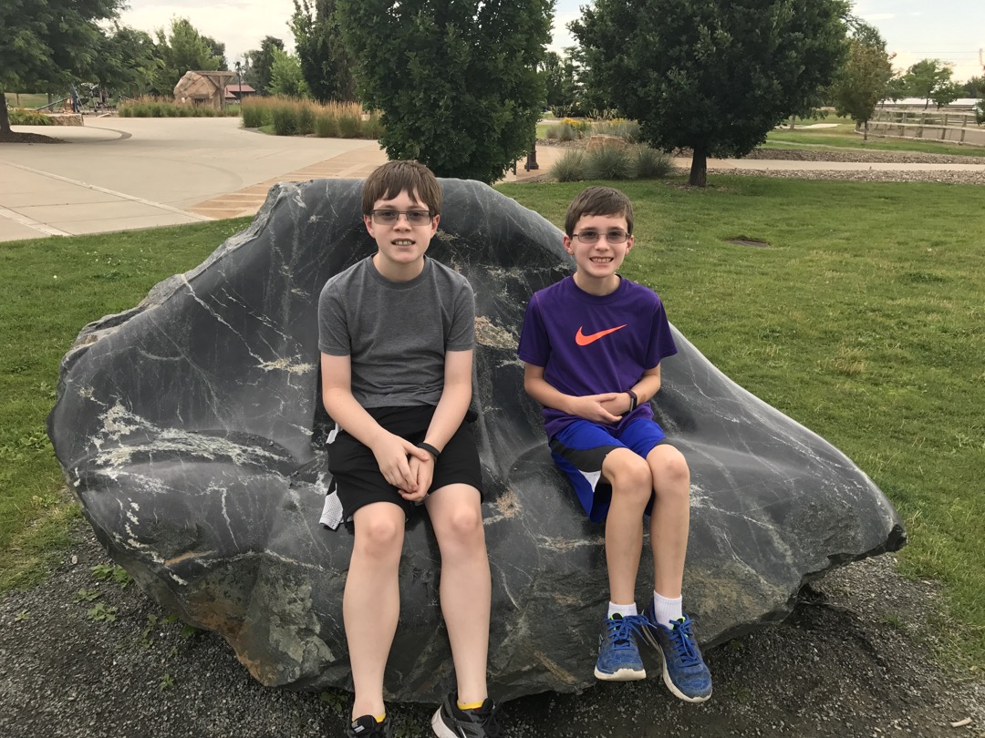 Boys on a rock