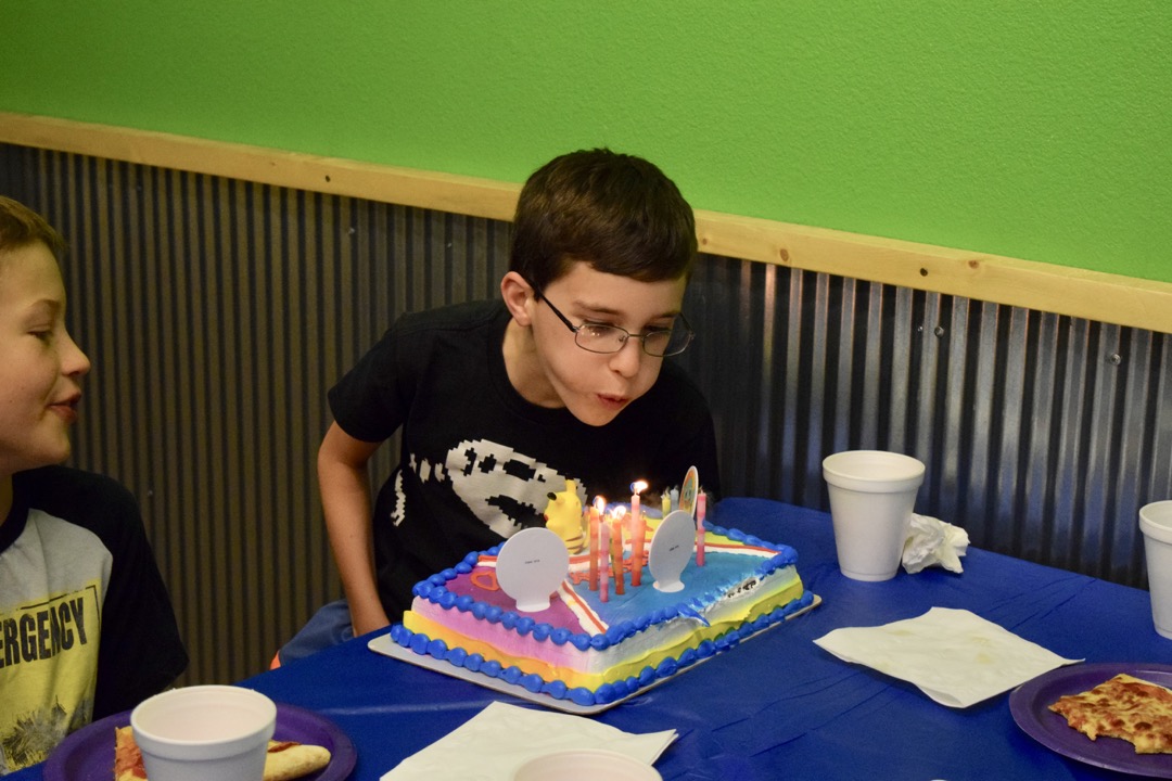 Blowing out the candles