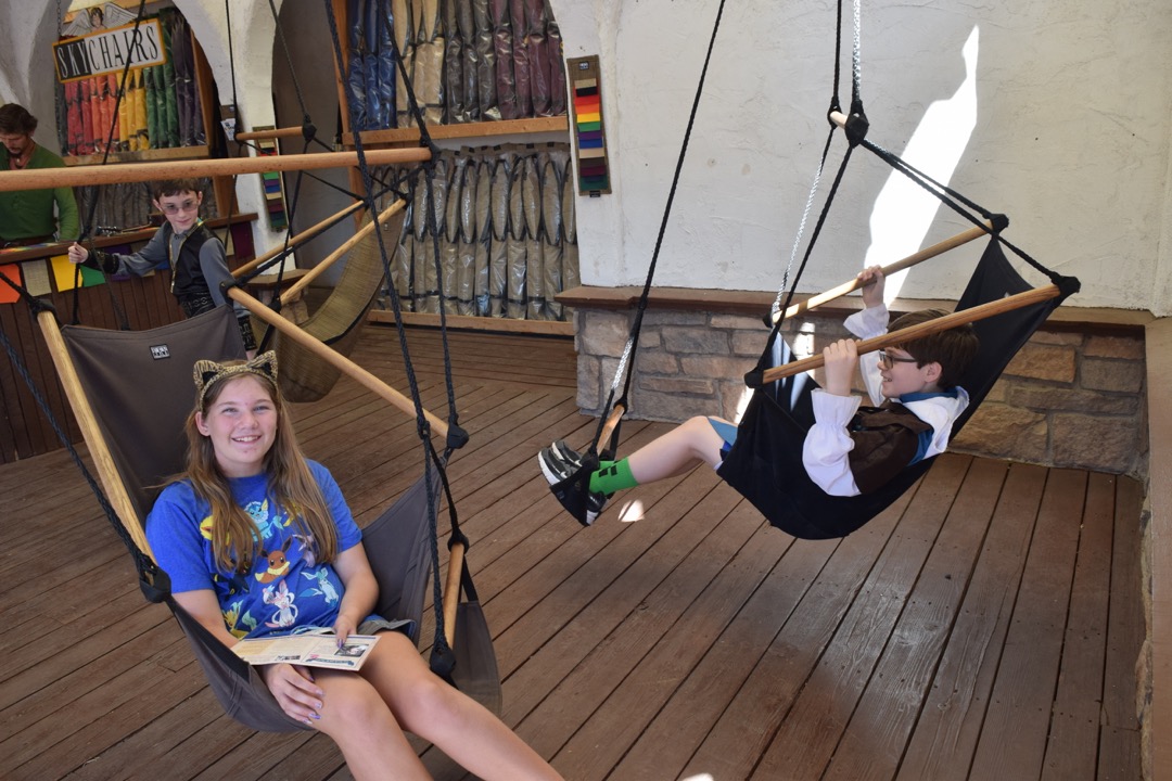 Swinging on the sky chairs