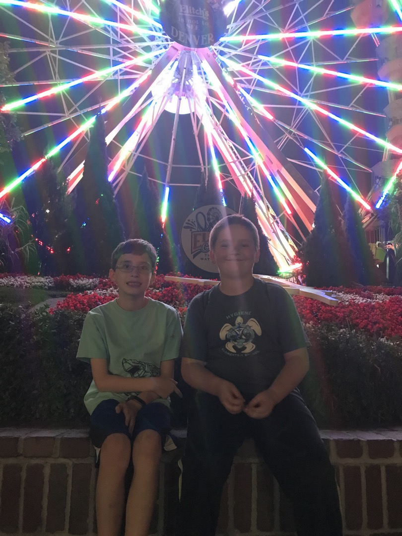 Ted and Julian at the ferris wheel