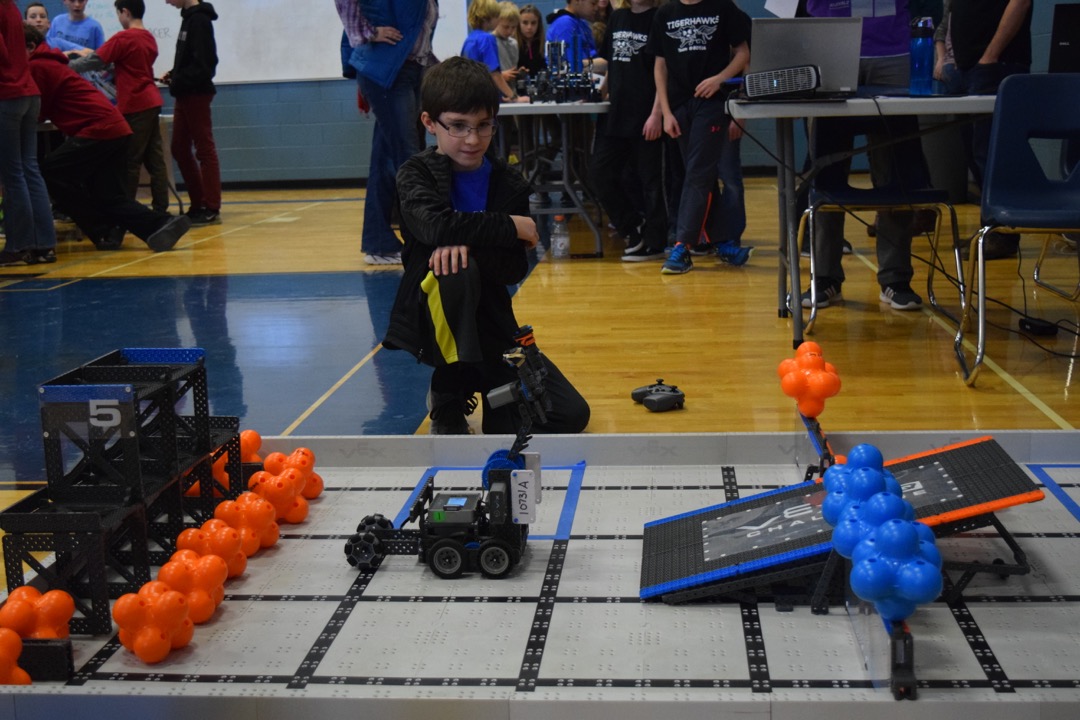 Ted runs his autonomous program at a robotics competition