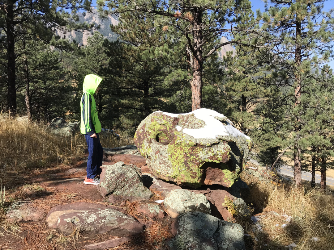 Ted finds a face in a rock