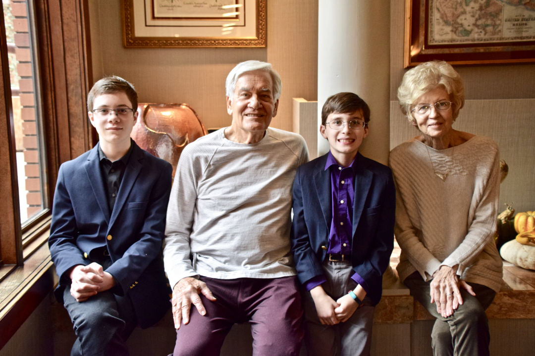 The boys with Grandma and Grandpa