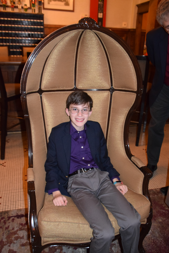 Ted in a cool chair at the Hotel Boulderado
