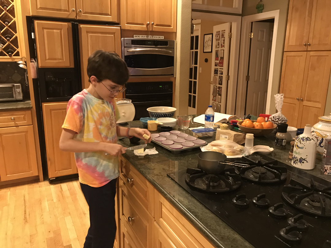 Ted makes blueberry muffins
