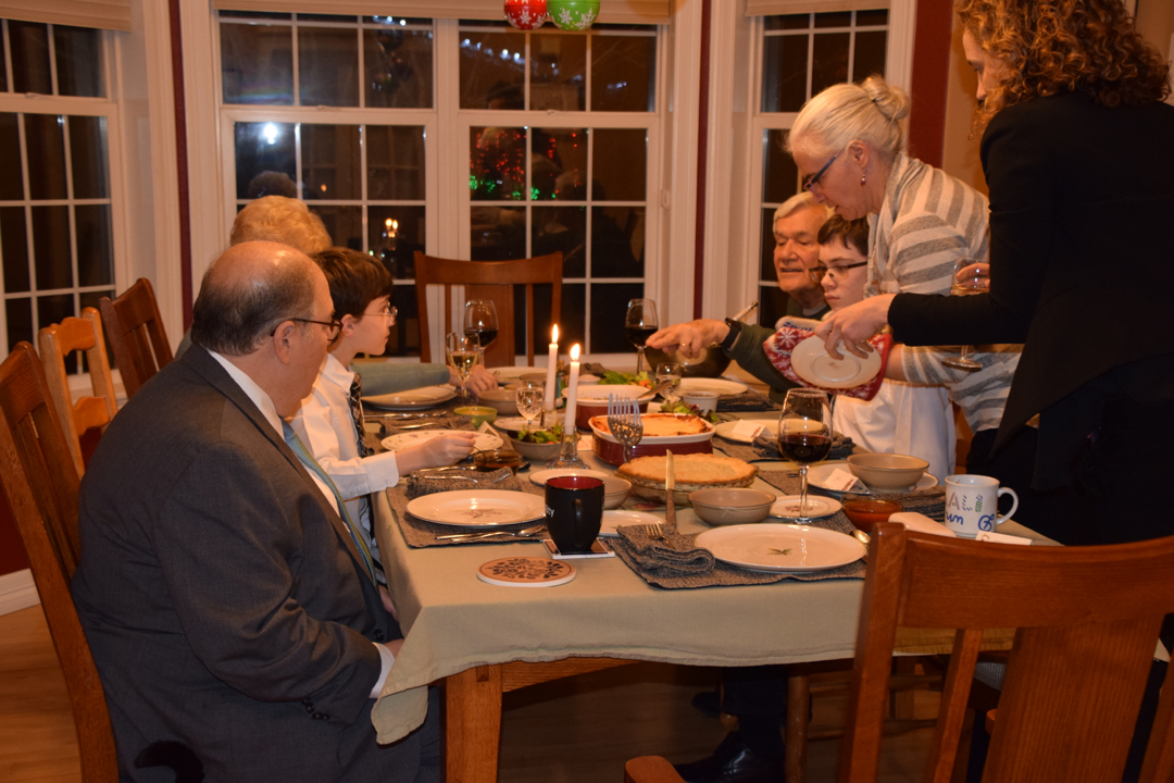 Getting ready for Christmas Eve dinner