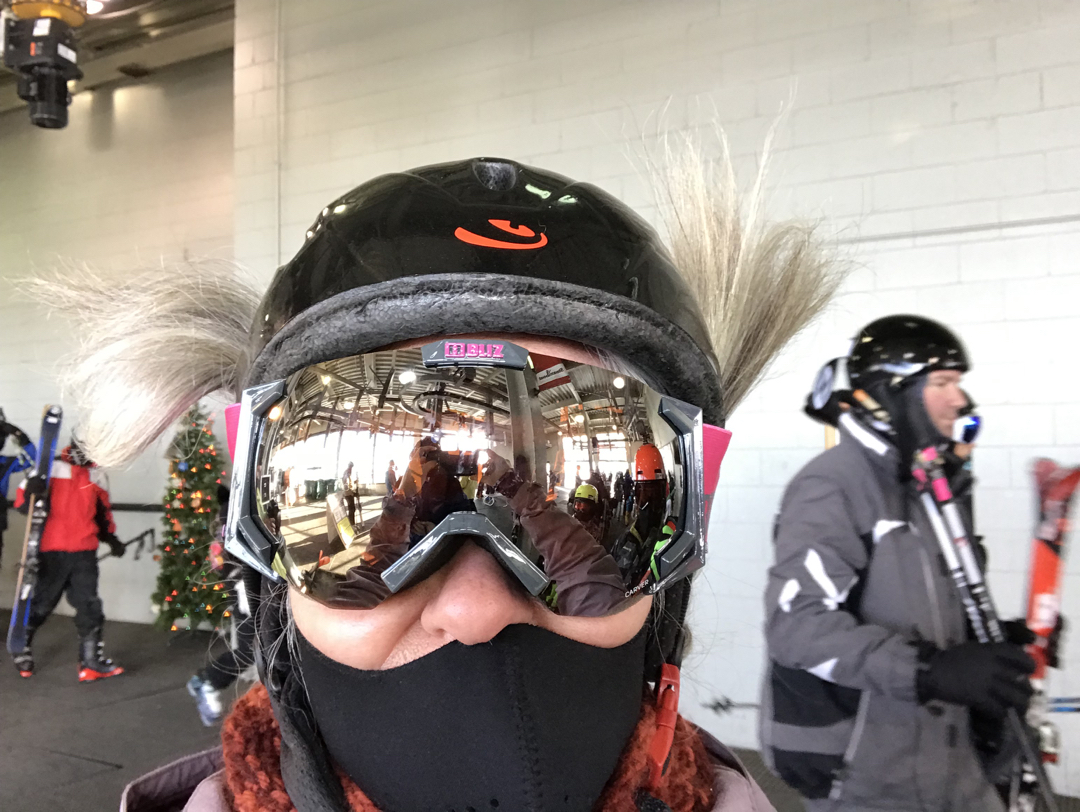 Crazy braids on ski day 2