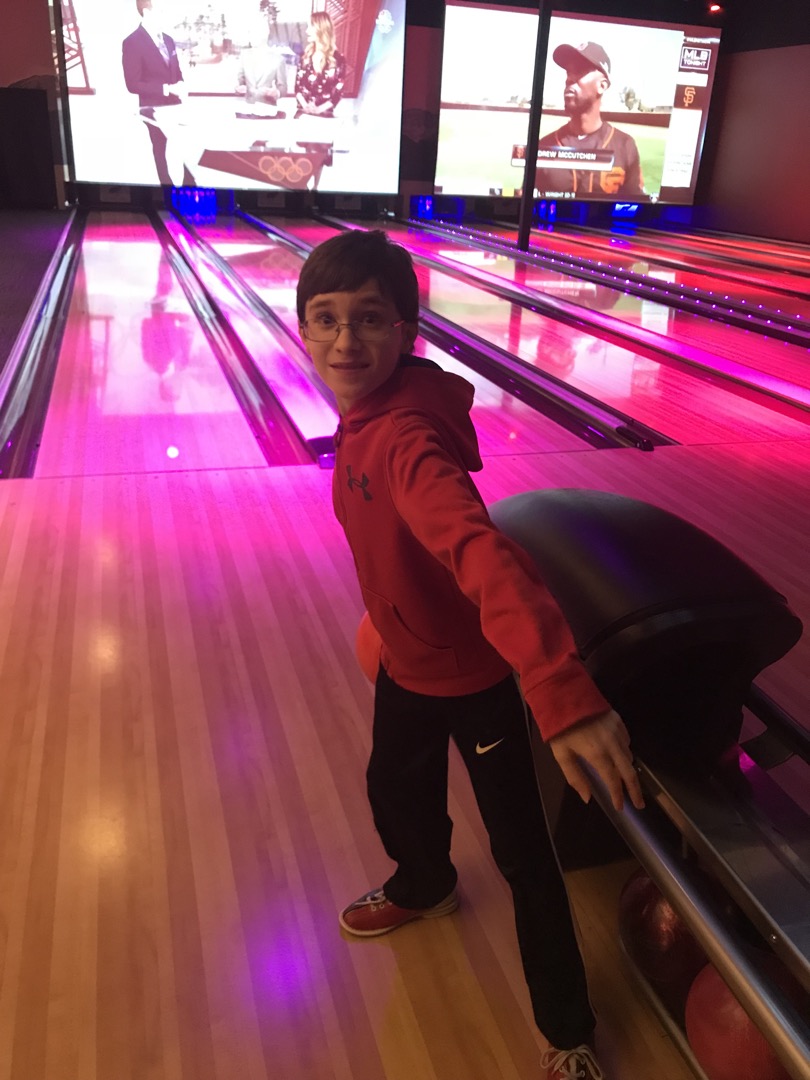 At a bowling birthday party