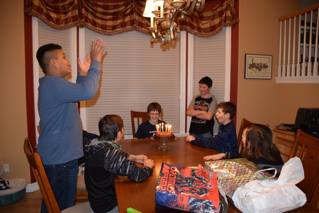 Tim's birthday party with friends