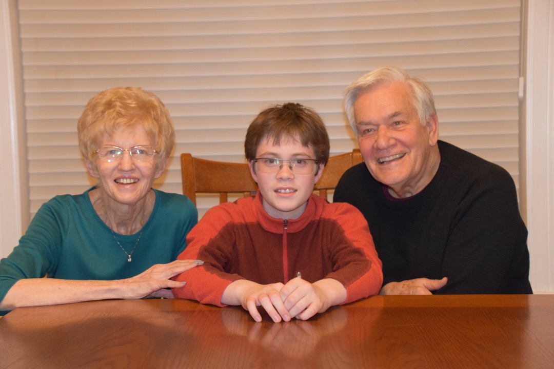 Grandma and Grandpa with the teenager