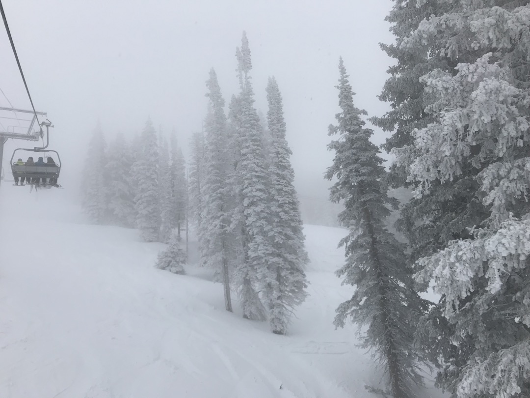 A little cloudy and snowy at the top of the mountain
