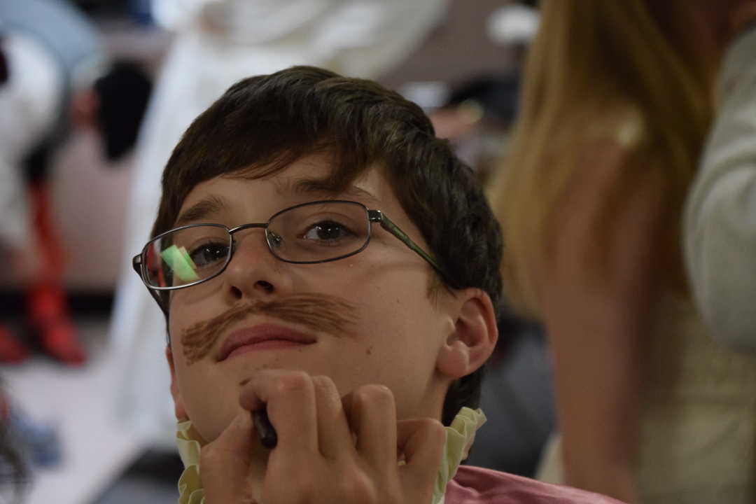 Ted getting his mustache for Shakespeare