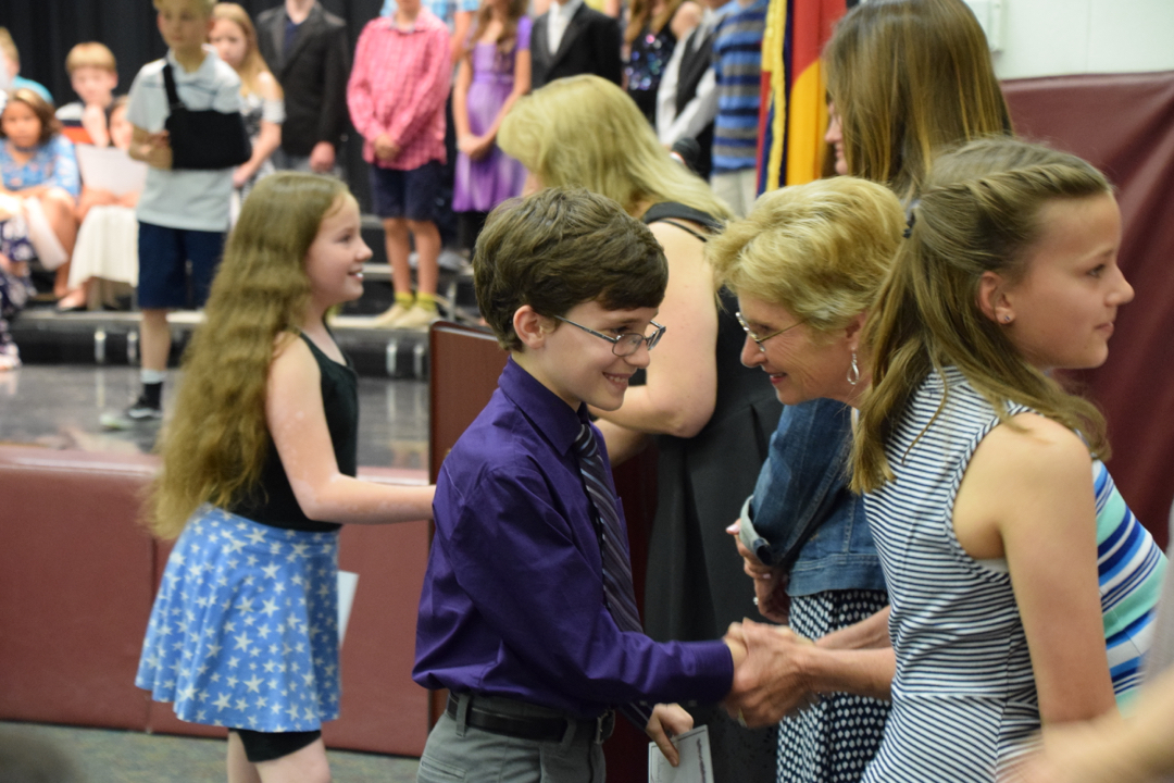 Receiving his certificate