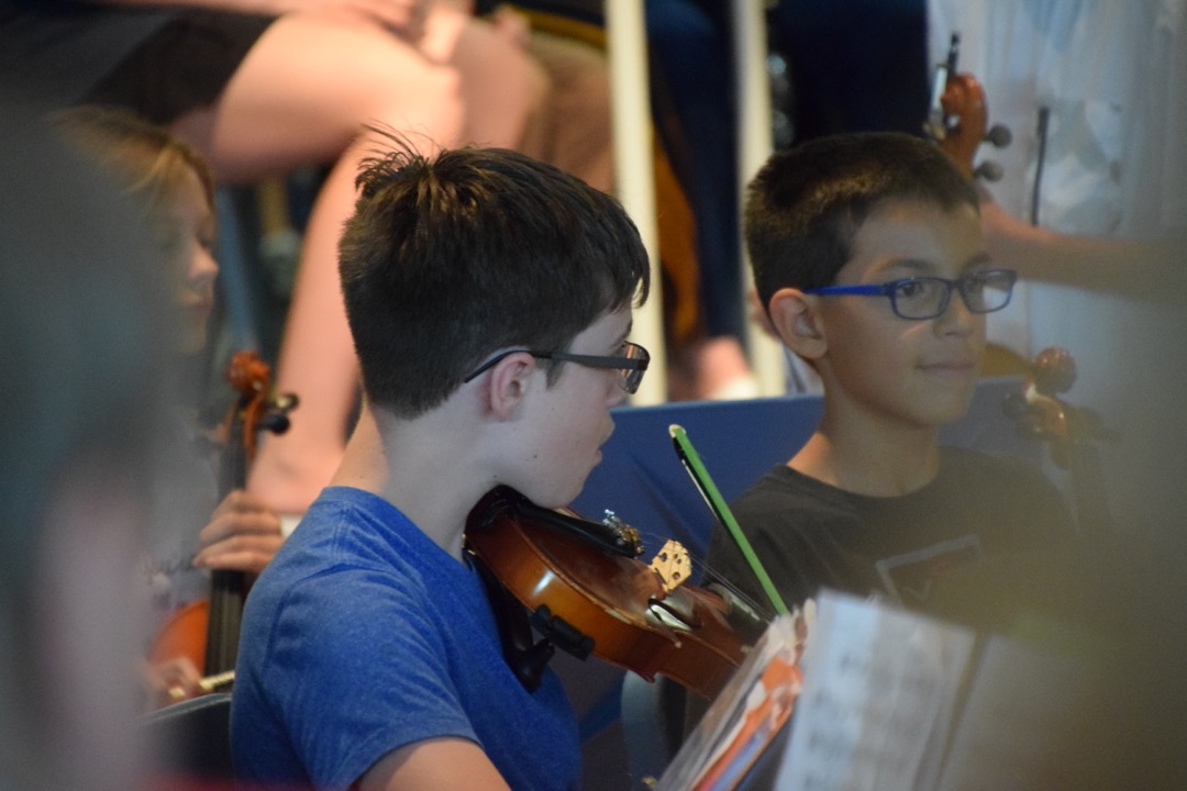 Tim at orchestra camp performance
