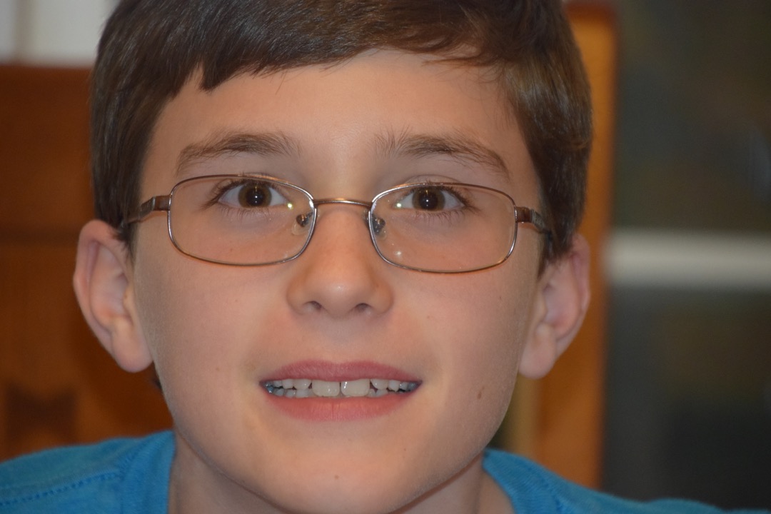 Extreme close up of an eleven year old