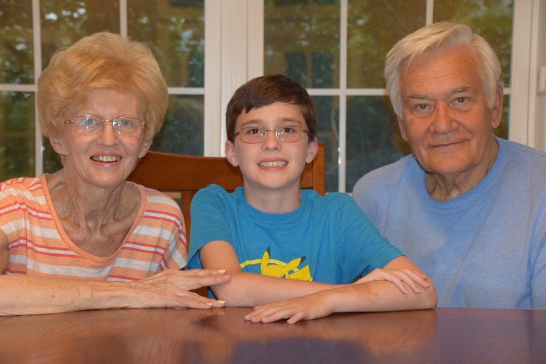 Ted with Grandma and Grandpa
