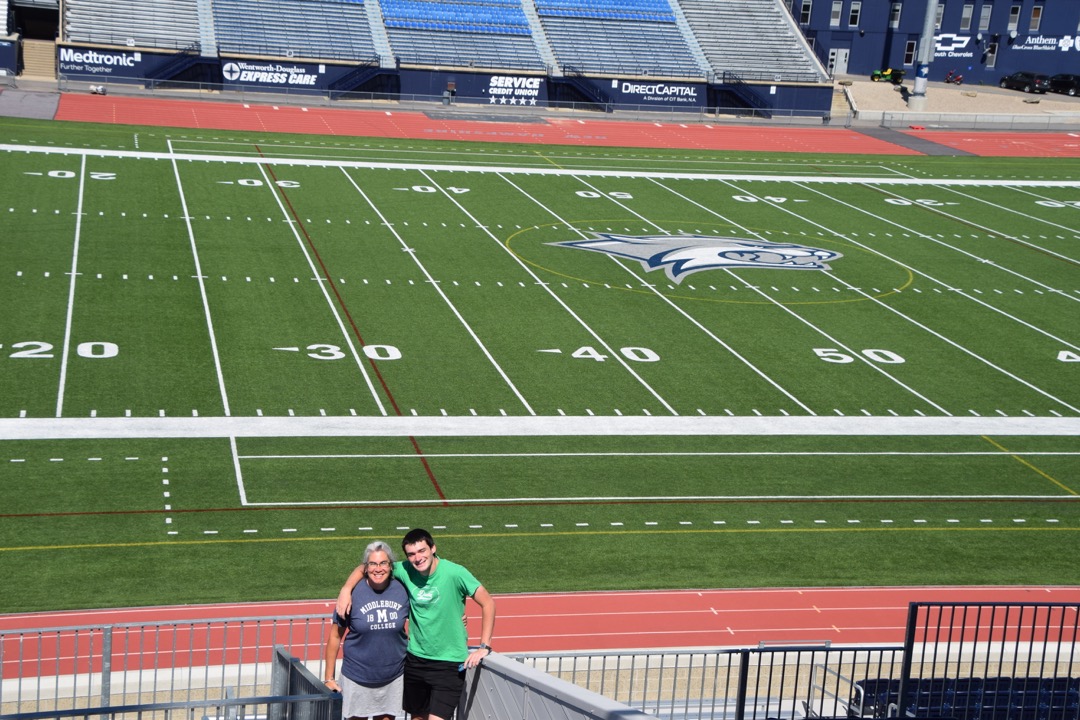 Laura and Will at UNH. Nice stadium upgrade!