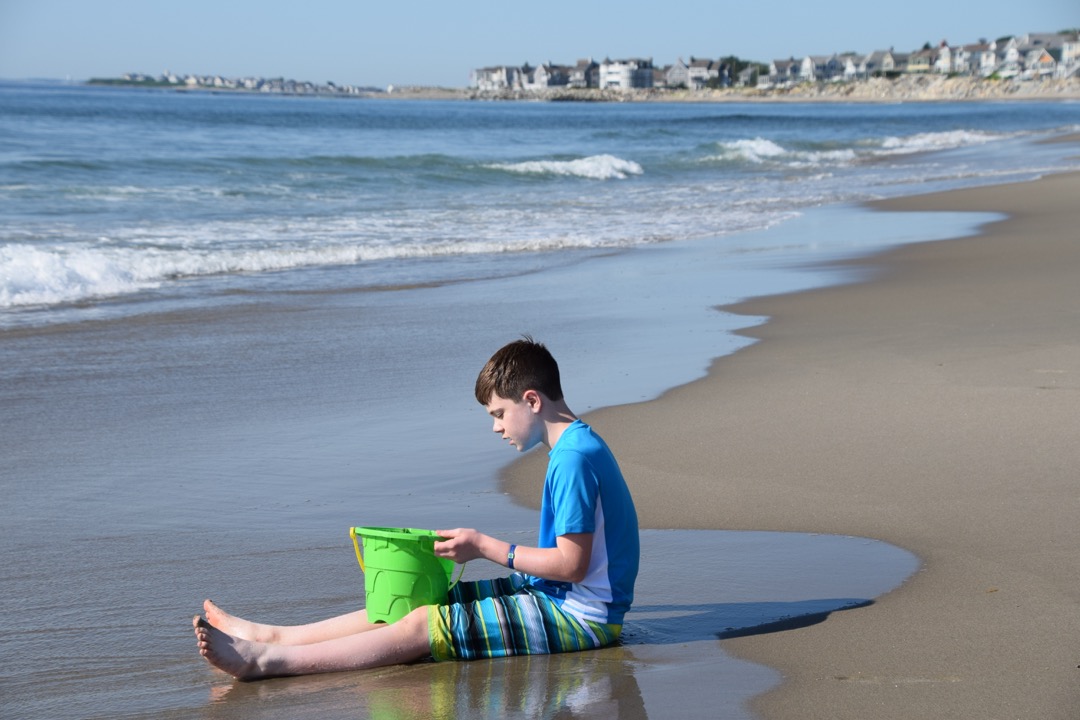Boy and bucket