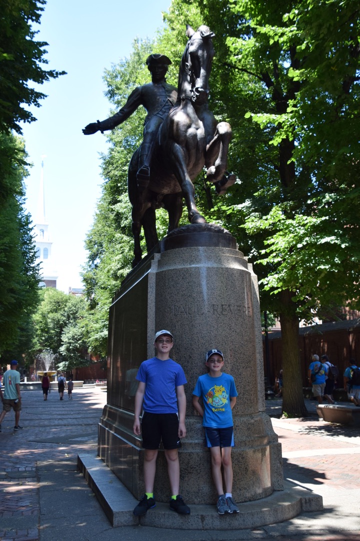 We found Paul Revere on the Freedom Trail. Spoiler alert: 2 if by sea.