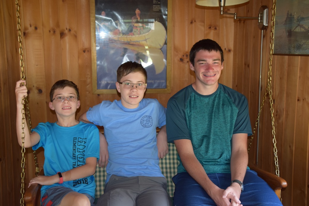 Cousins on the porch swing