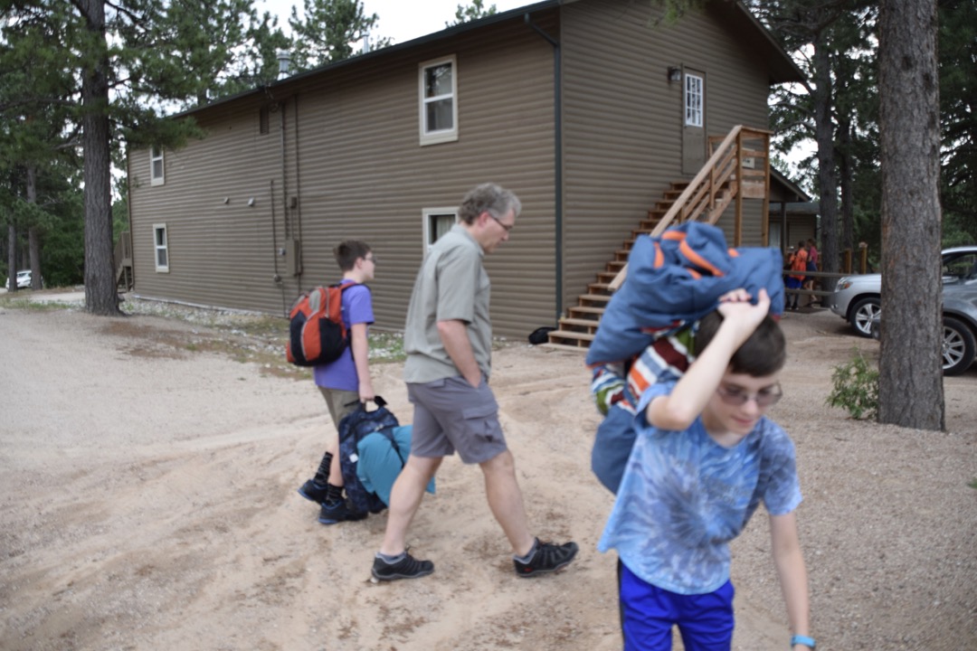 Totally out of focus, but Tim arrives at Young RYLA (Rotary) sleep-away camp