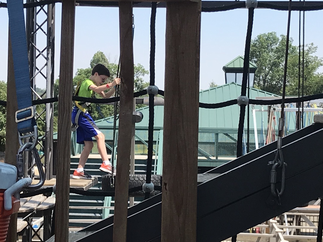 Ted tackles the ropes course