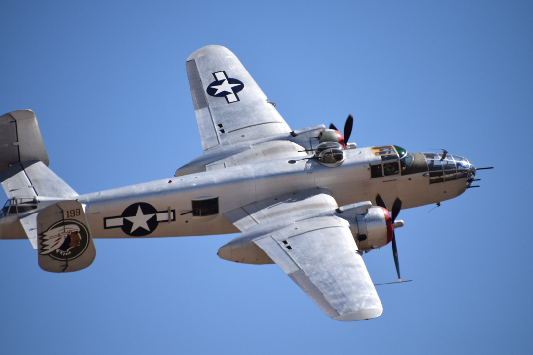 B-25 makes a close pass