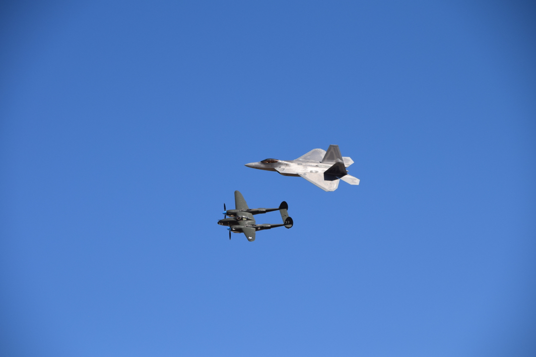 F-22 and P-38 Lightning