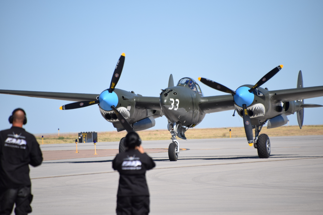 P-38 taxis home