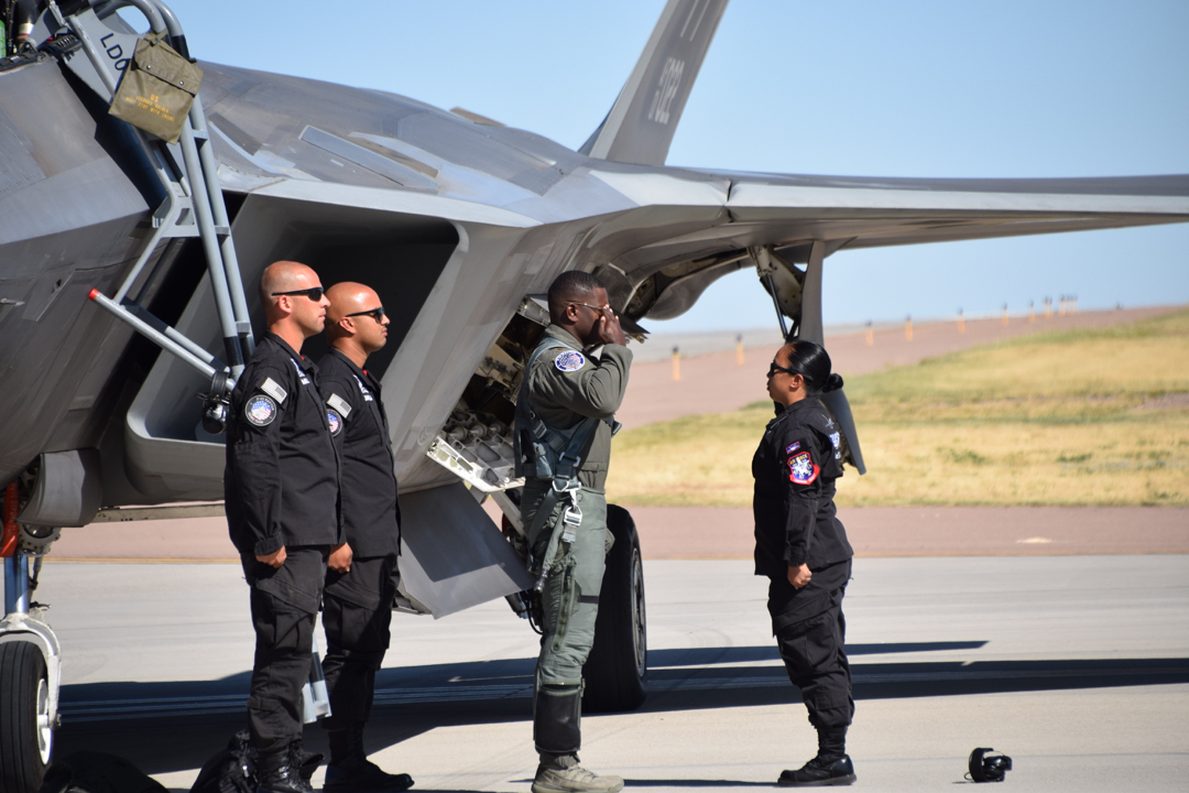 Saluting his ground crew