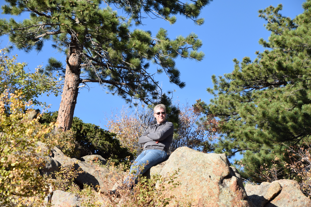Dad on a rock