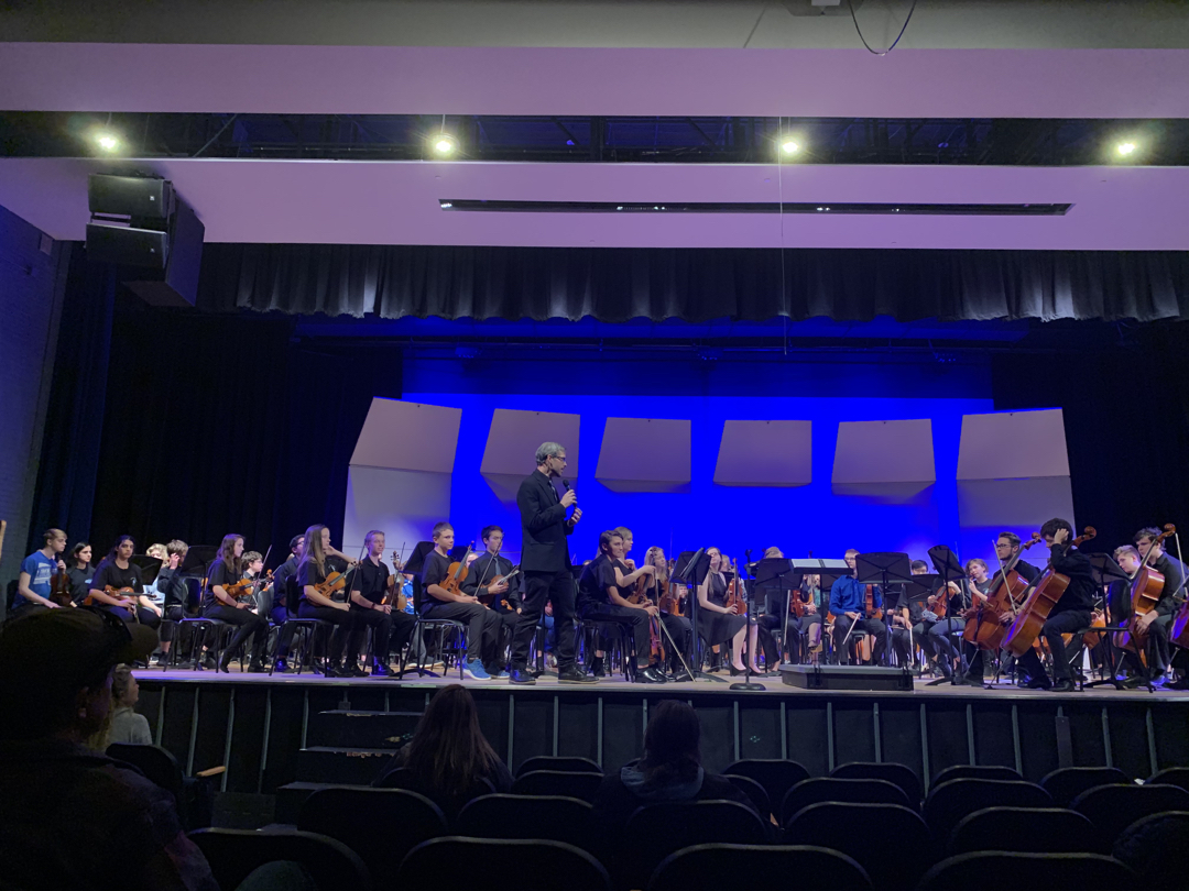 Longmont High orchestras combine with two 8th grade orchestras