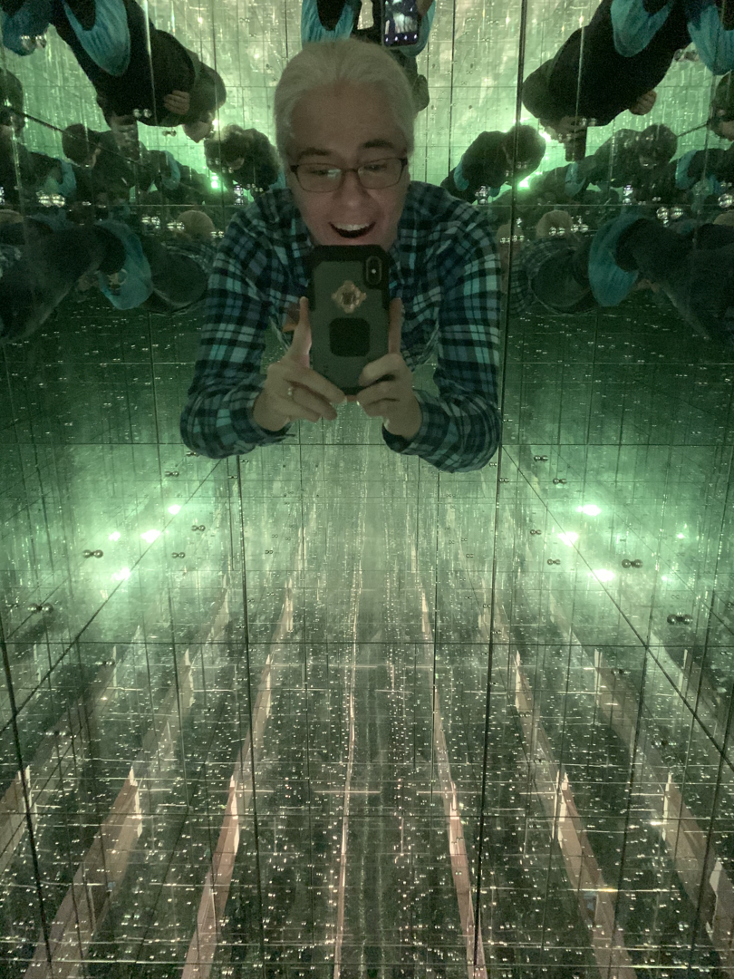 Reflected selfie