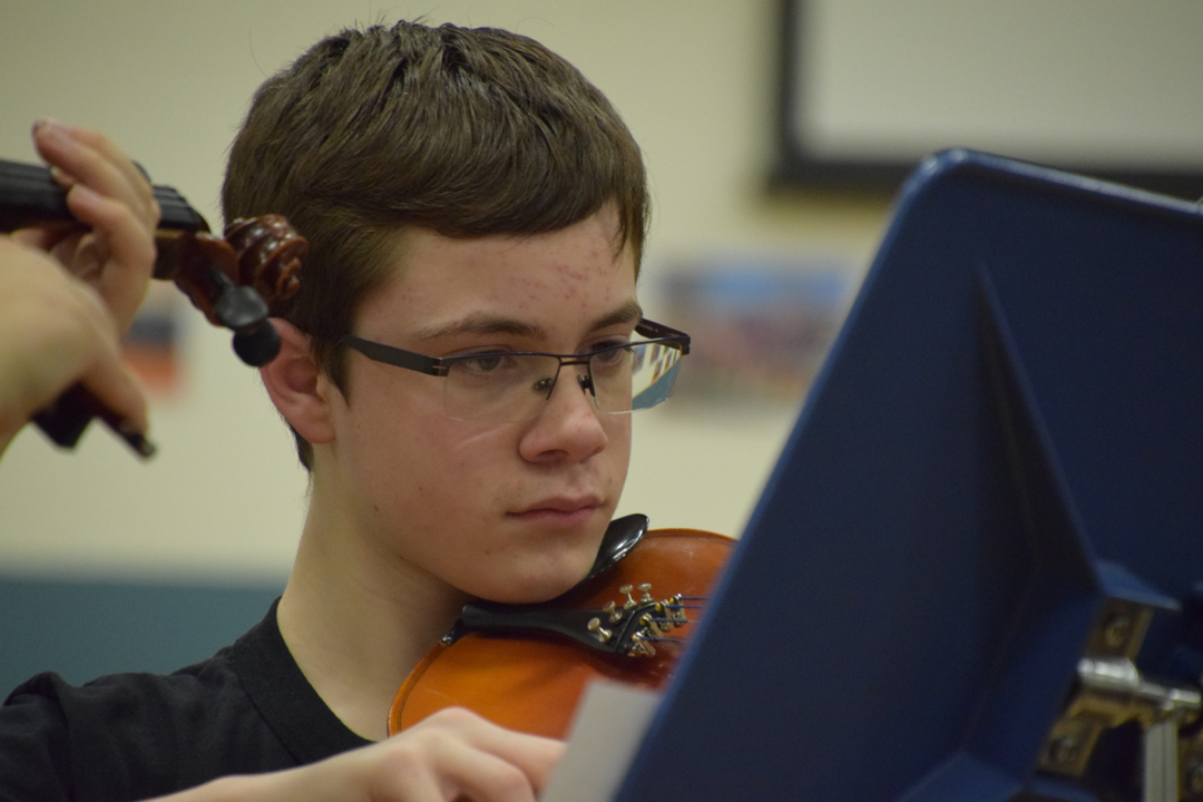Intent on his music