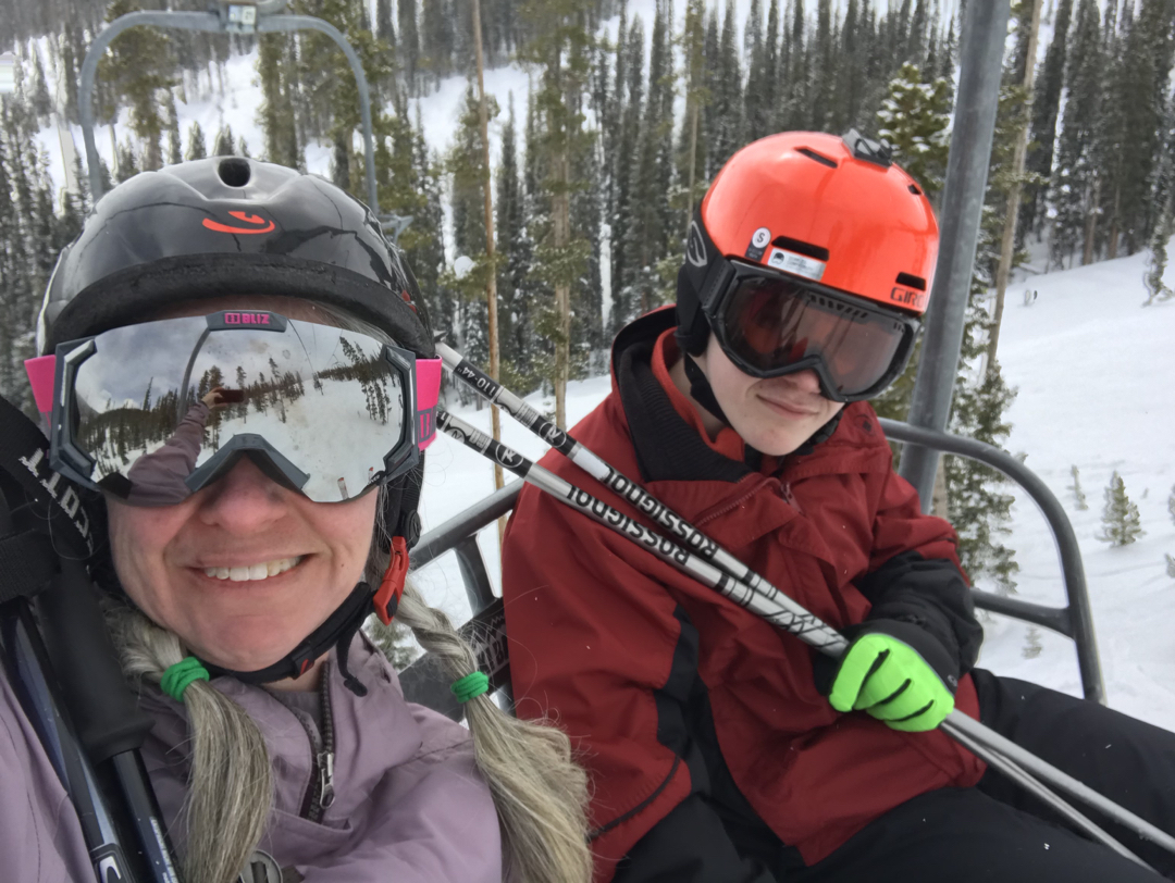Mom and Tim on Sunnyside lift