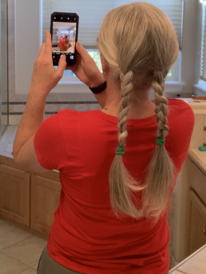 Mom's hair is getting long