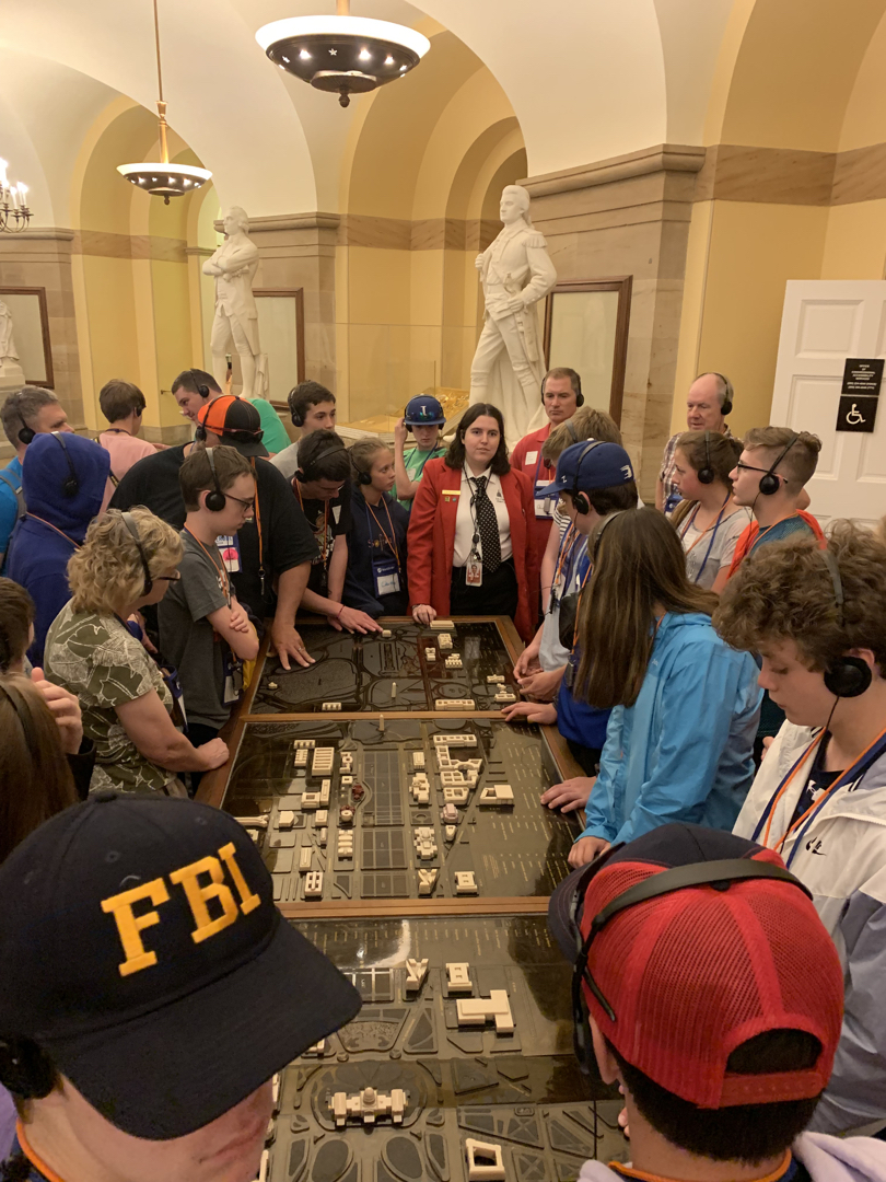 Learning about the layout of DC in the Capitol crypt