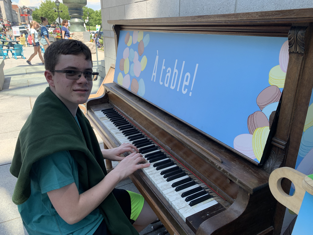 Playing outside the museum