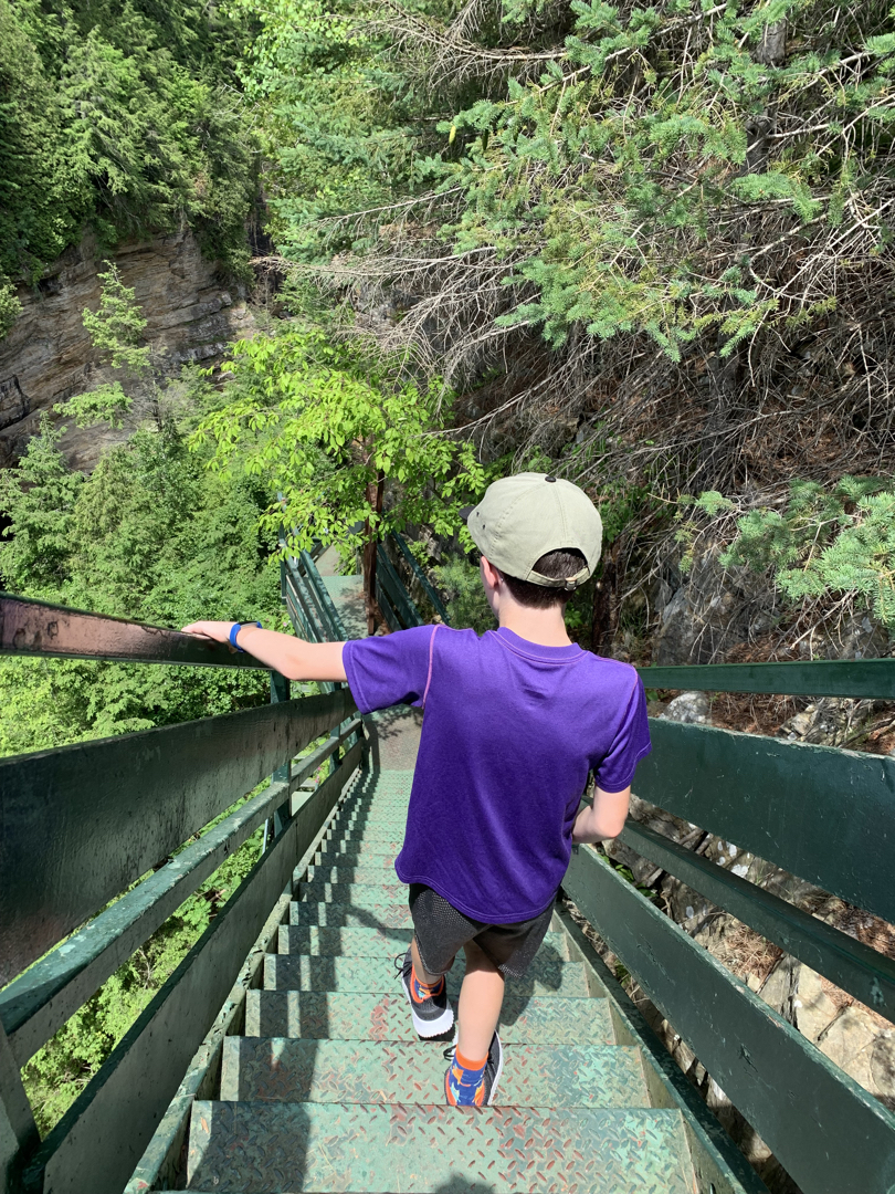 Ted realizes this is not our trail at Ausable Chasm