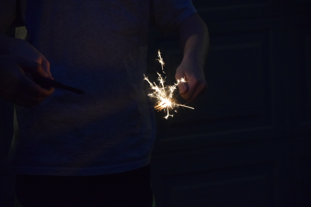 Sparklers in between the rain