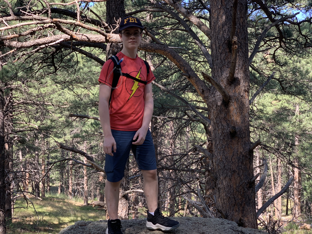 Tim on a rock