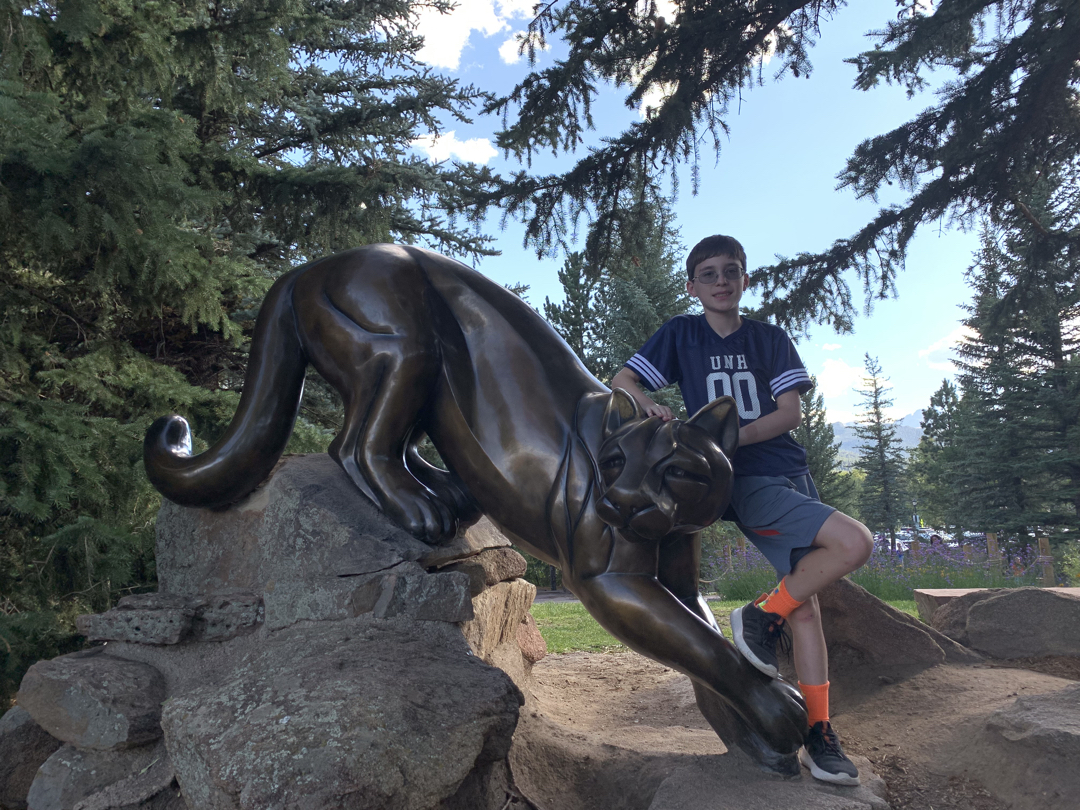 Ted and a cat in Estes Park