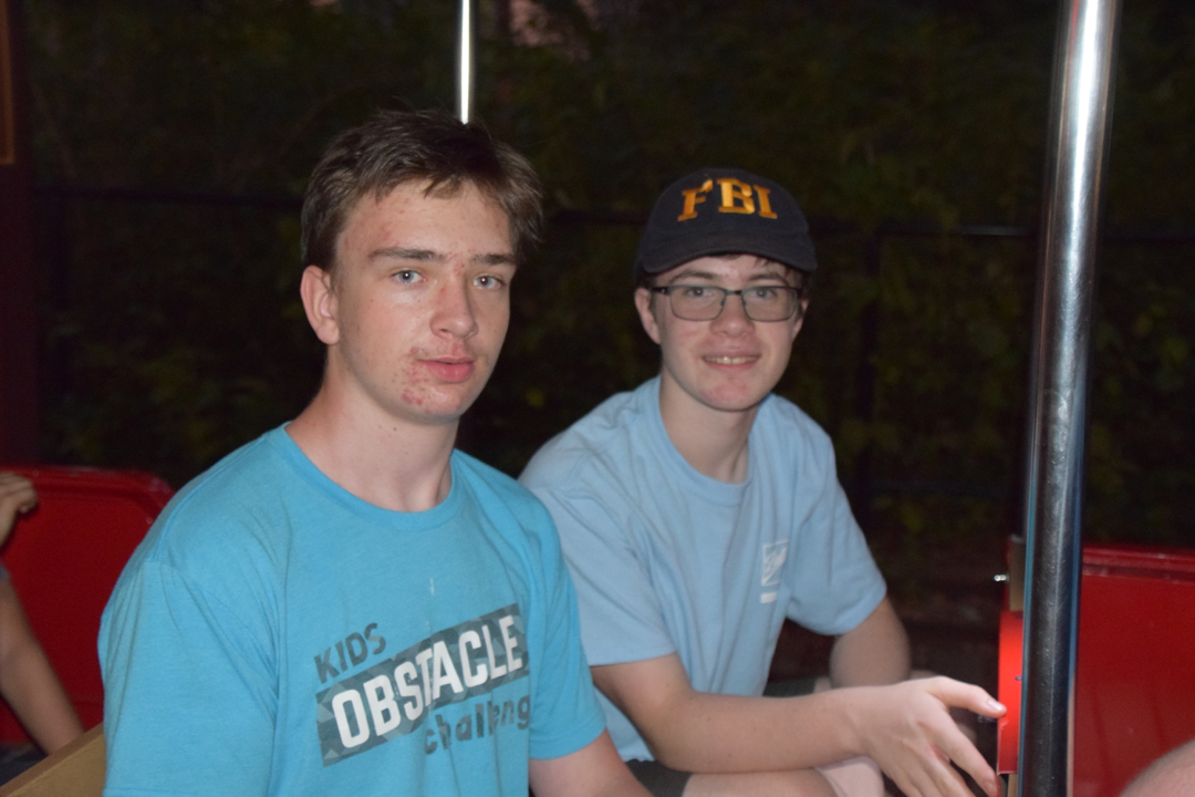 Nate and Tim on the Zoo train