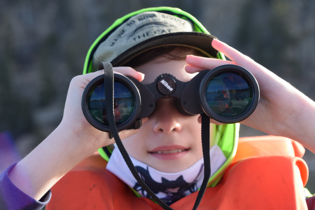 Self-potrait in binoculars