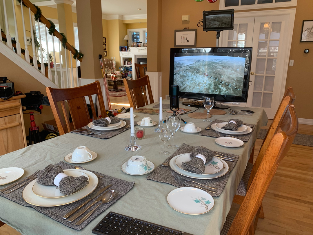Christmas Eve Zoom dinner set up