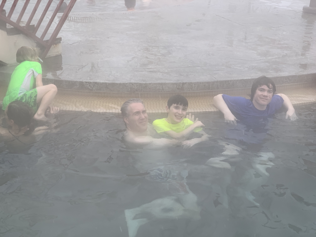 Hanging out in the hot springs