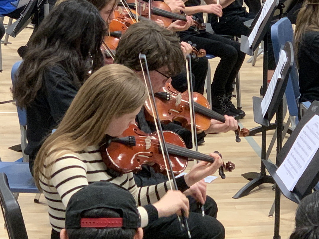 Tim went back to Westview to play at the String-a-Thon