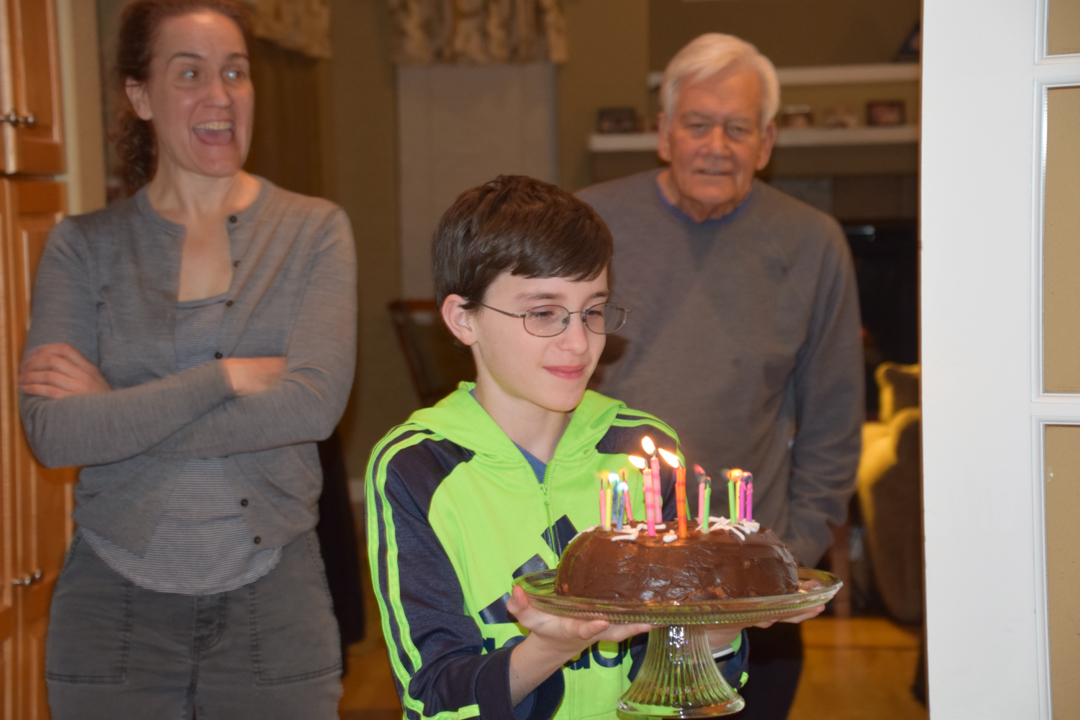 Here comes the cake
