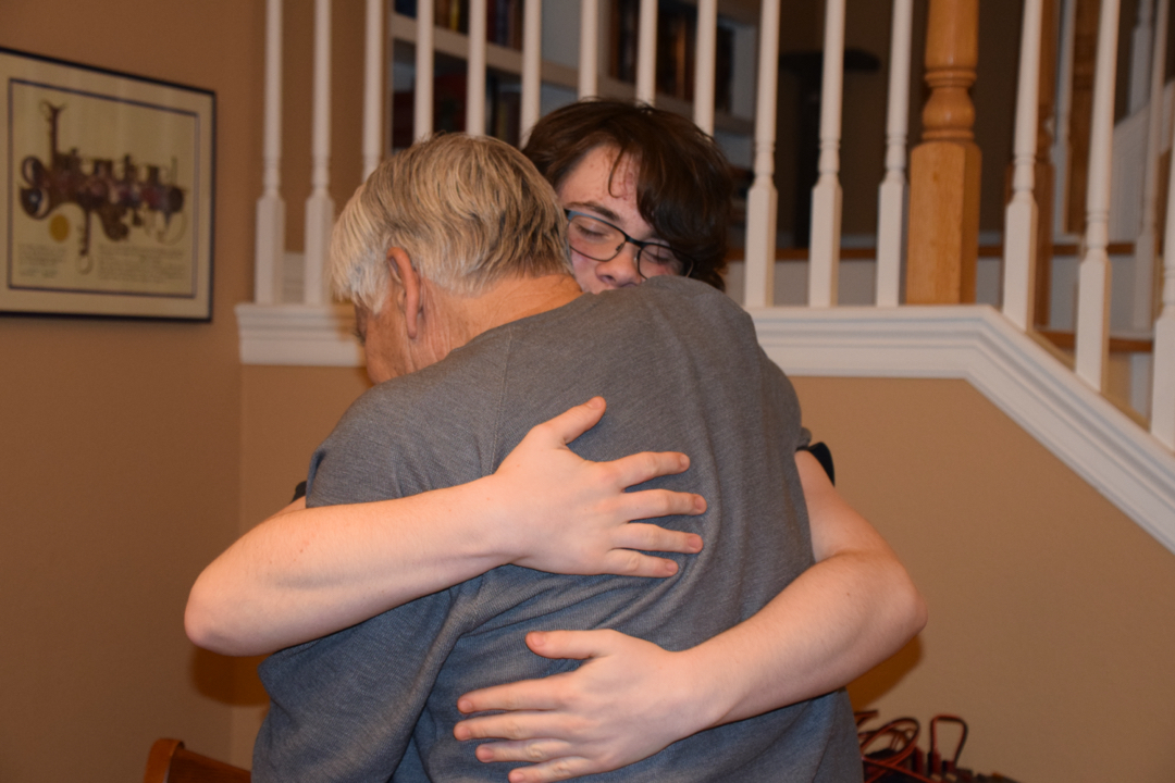 A hug for Grandpa